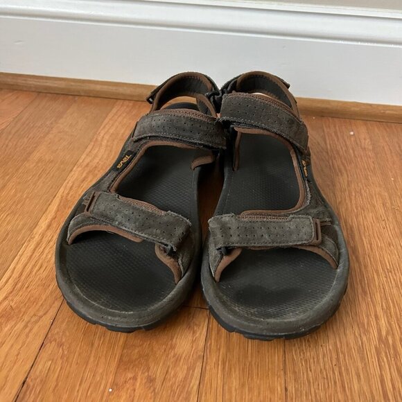 Teva Men’s Katavi 2 Outdoor Work Hiking Velcro Strap Sandals Brown Black Size 11 - Picture 2 of 7